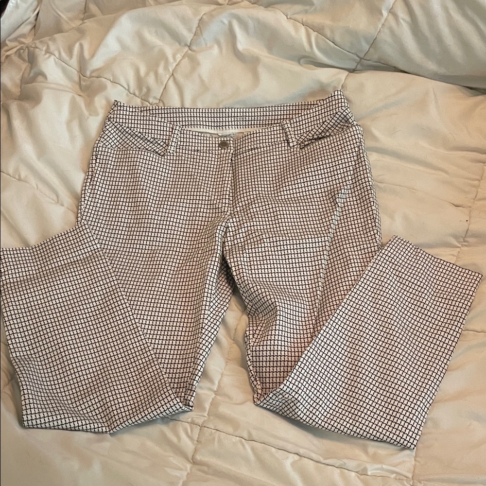 Louis Castel black and white stretch denim skinny, ankle.